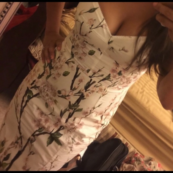 Size 44 (US 8) Dolce and Gabbana Cherry Blossom Spring Dress - Picture 4 of 5